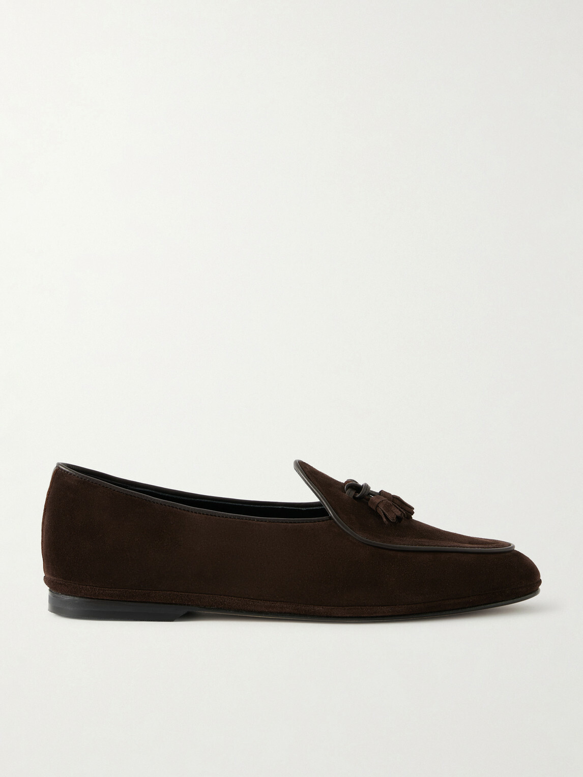 Rubinacci - Marphy Tasselled Leather-Trimmed Suede Loafers - Brown