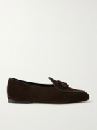 Rubinacci - Marphy Tasselled Leather-Trimmed Suede Loafers - Brown