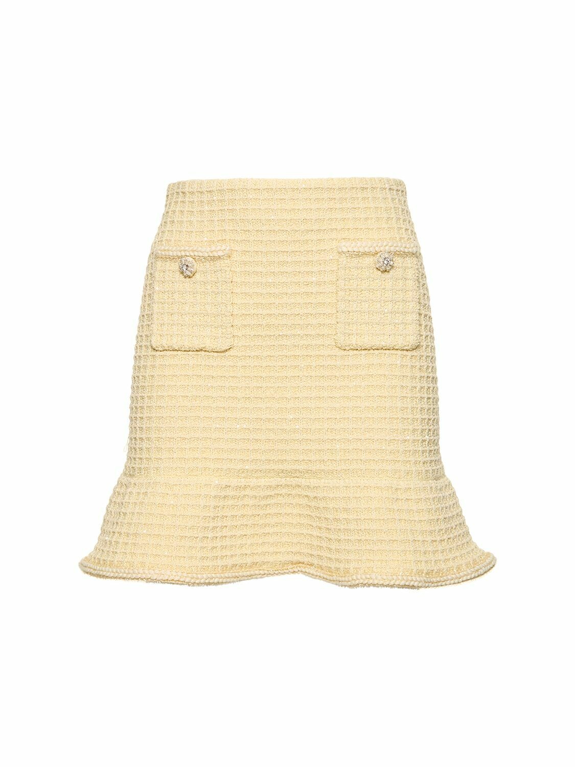 Photo: SELF-PORTRAIT - Textured Knit Mini Skirt