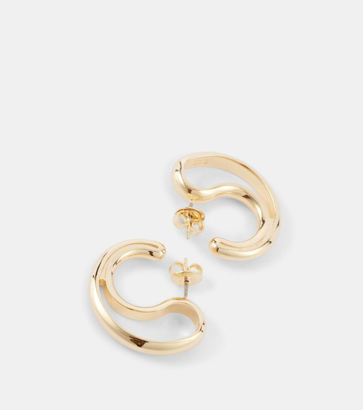 【BOTTEGA VENETA】Drop gold-plated sterling silver earrings Drop 18kt gold-plated sterling silver earrings in gold