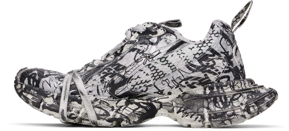 Balenciaga White & Black 3XL Extreme Graffiti Sneakers Balenciaga
