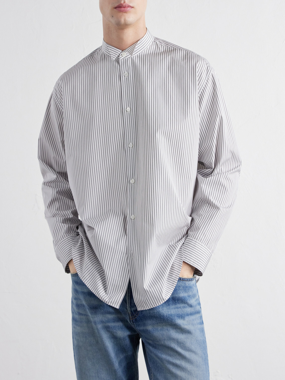TOTEME - Striped Cotton-Poplin Shirt - White