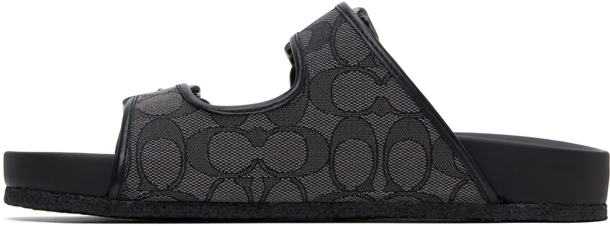 Coach 1941 Black Buckle Strap Sandals