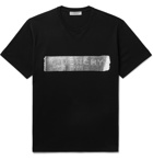 GIVENCHY - Metallic Logo-Embossed Cotton-Jersey T-Shirt - Black