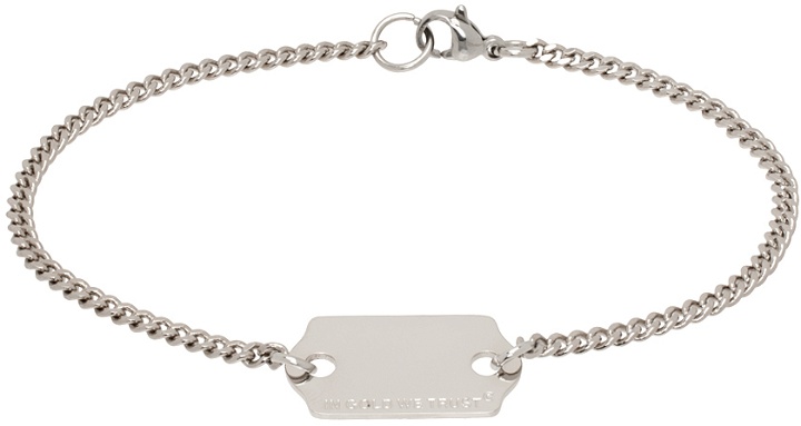 Photo: IN GOLD WE TRUST PARIS Silver Logo Tag Bracelet
