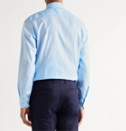 ETRO - Slim-Fit Poplin-Trimmed Cotton Oxford Shirt - Blue