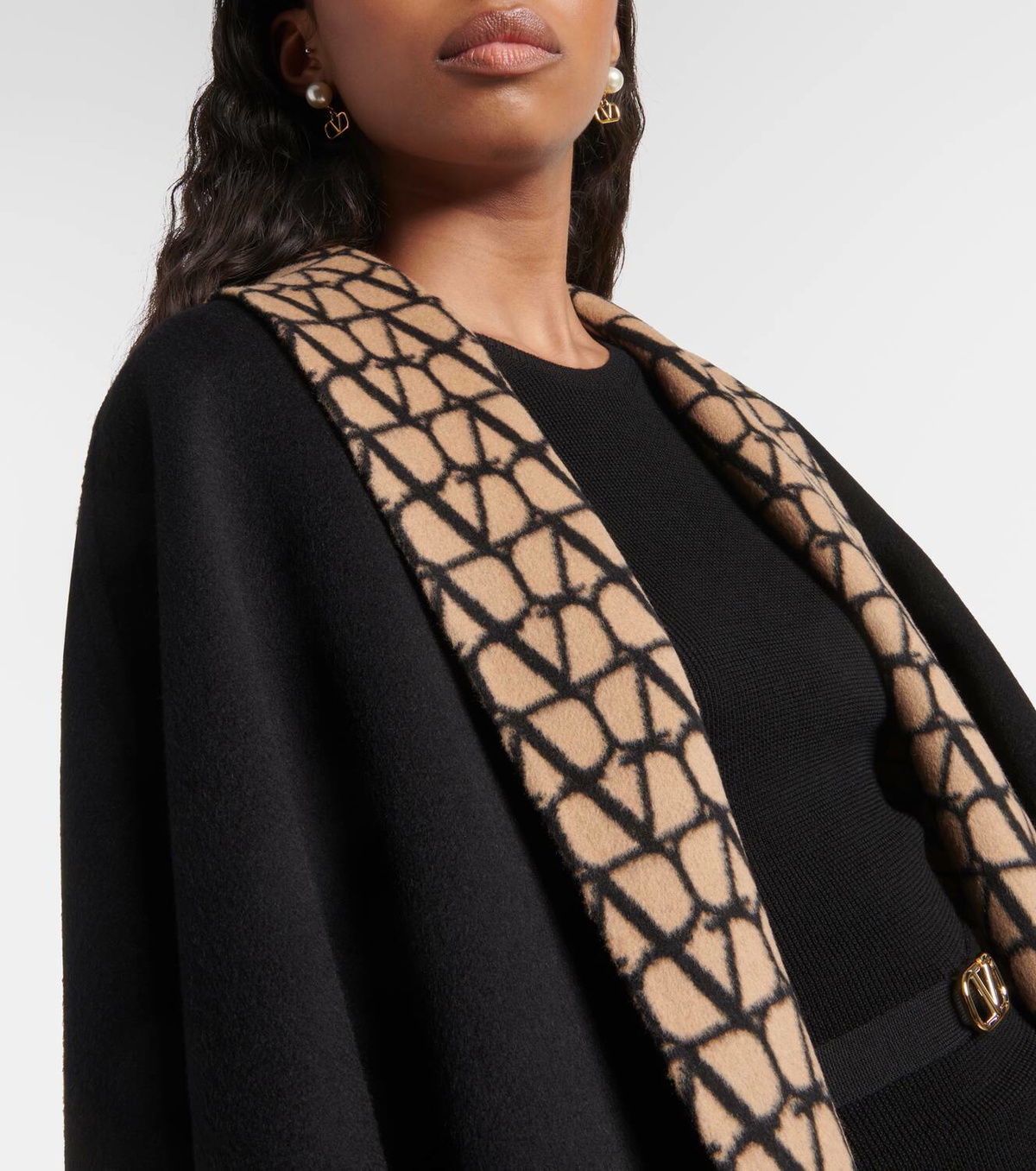 Valentino Monogram reversible wool cape Valentino