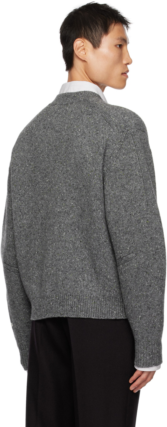 Recto Gray V-Neck Sweater