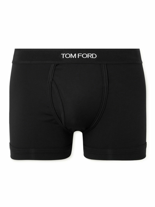 Photo: TOM FORD - Stretch-Cotton and Modal-Blend Boxer Briefs - Black