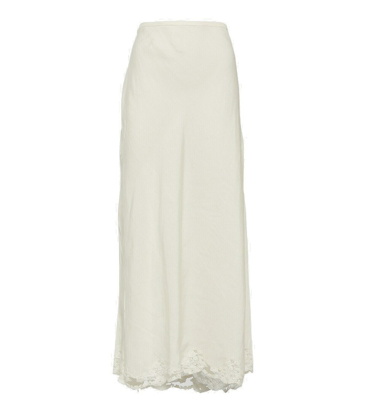 Photo: Rixo Crystal lace-trimmed slip skirt