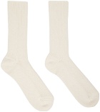 AURALEE Off-White Ribbed Socks