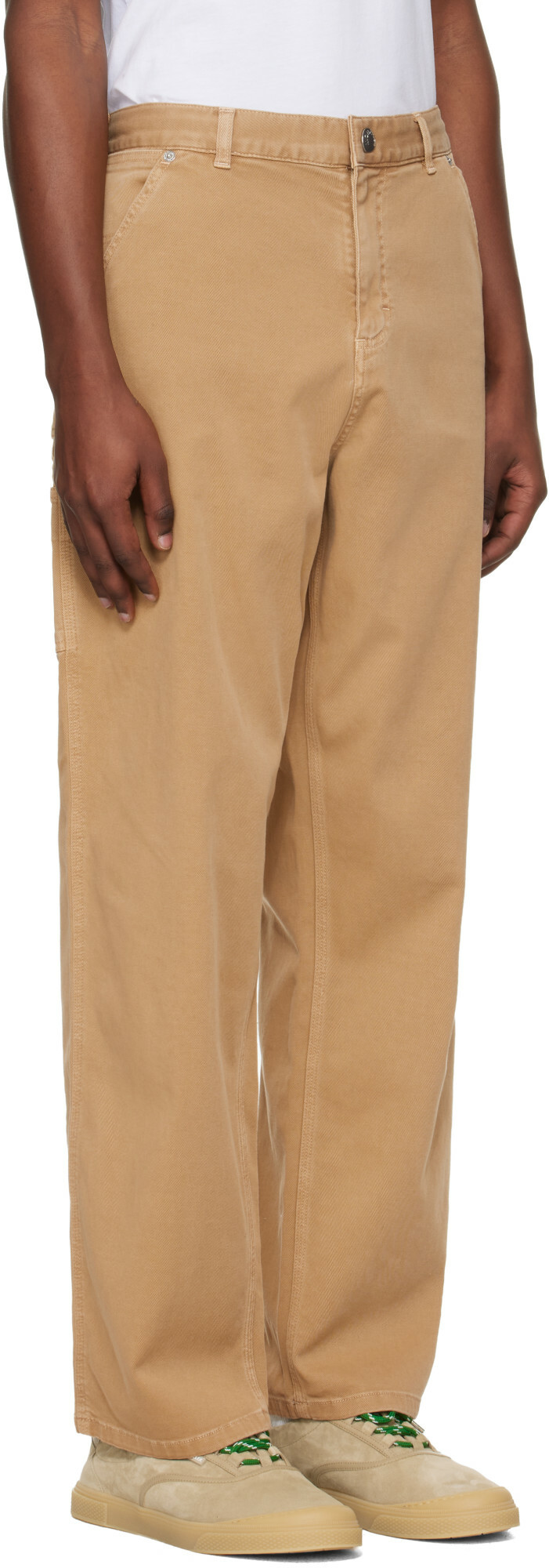 Moncler Tan Cotton Blend Gabardine Cargo Pants