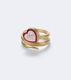 Kamyen Love Loop 18kt gold and enamel ring with diamond