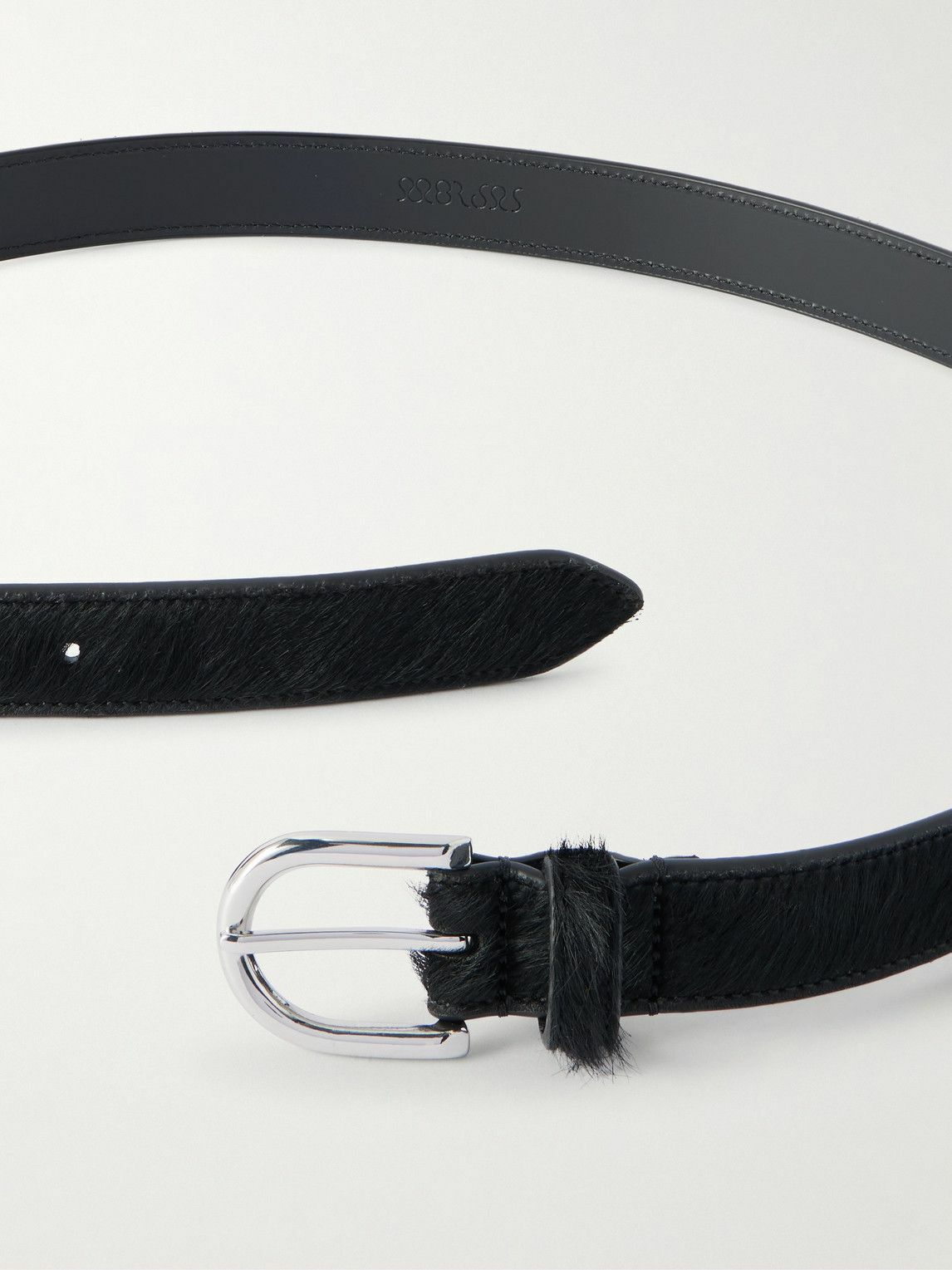 MORJAS - 2.5cm Pony Hair Belt - Black