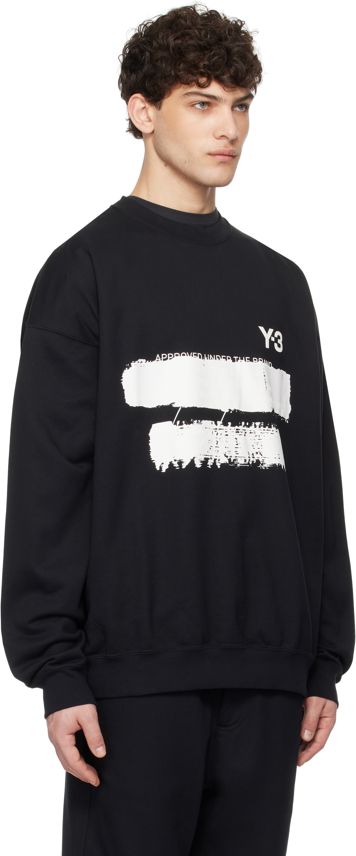 Y-3 Black Graphic Crew Sweatshirt
