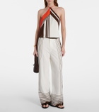 SIR Destino striped silk wide-leg pants