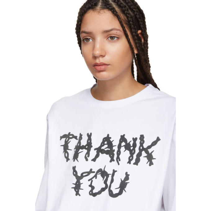 Ashley Williams White Long Sleeve Thank You T-Shirt Ashley