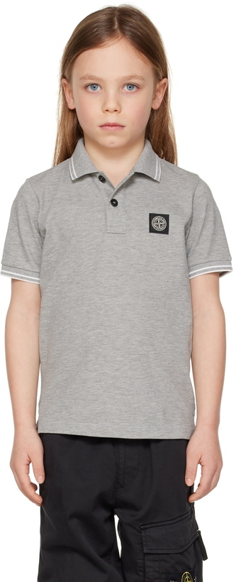 Photo: Stone Island Junior Kids Gray Patch Polo