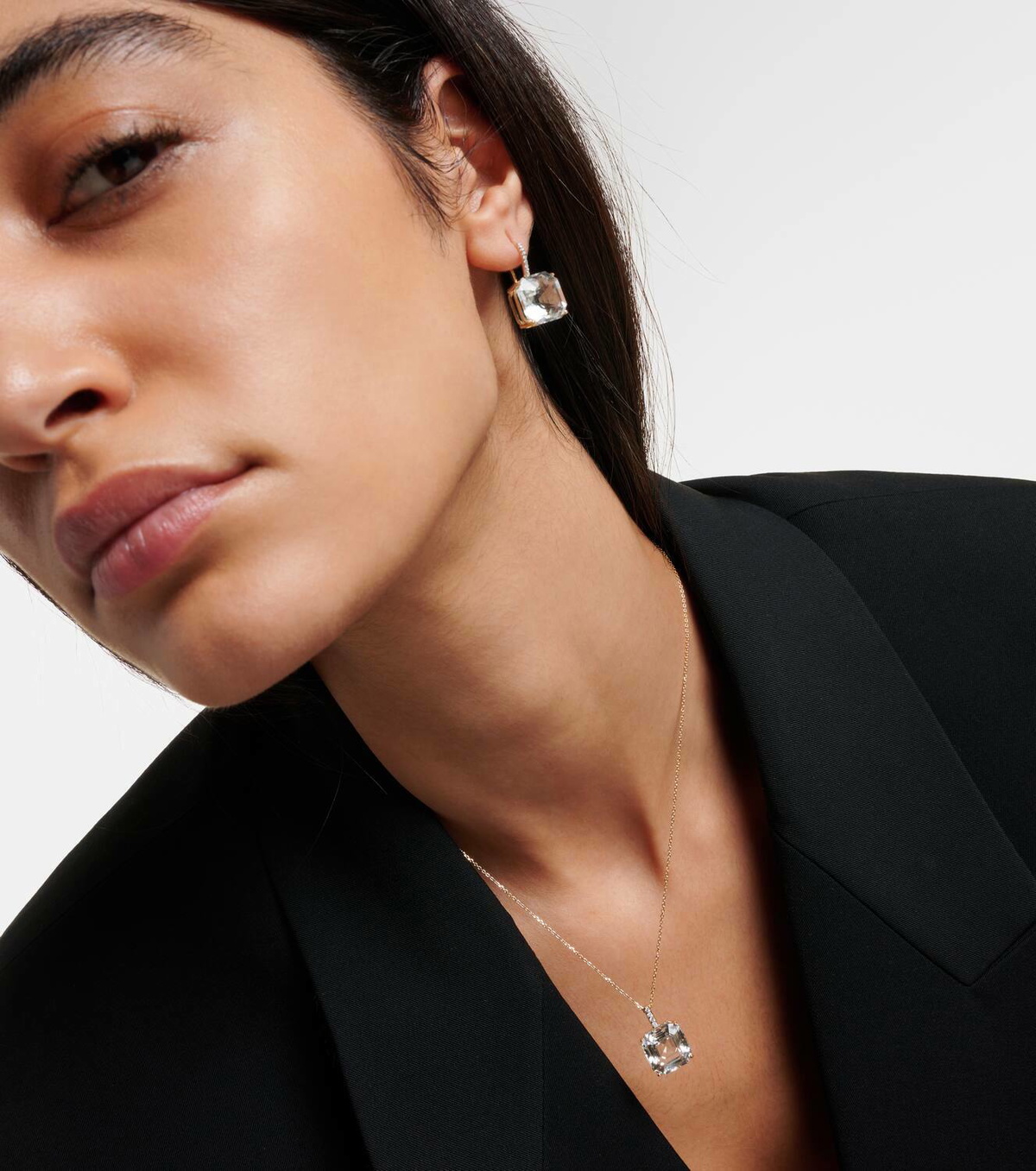 Mateo 14kt gold necklace with topaz and diamonds