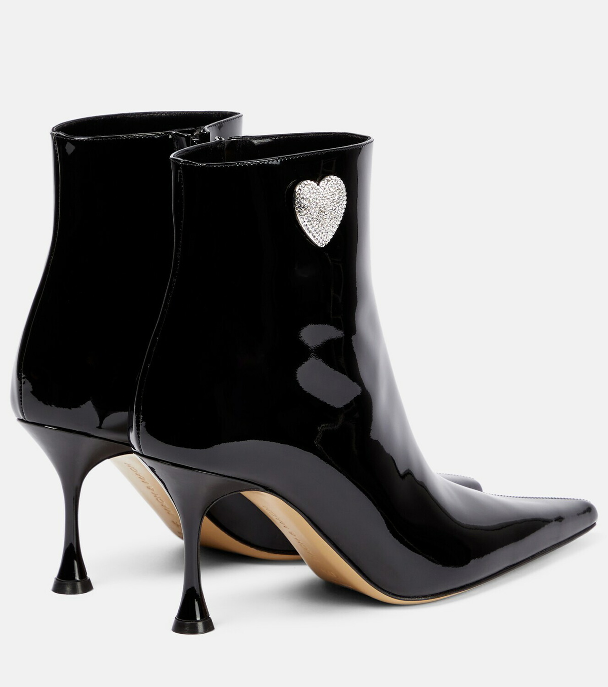 Mach & Mach - Embellished patent leather ankle boots