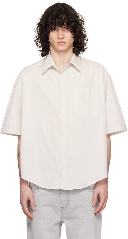 Photo: AMI Paris Off-White Spread Collar Shirt