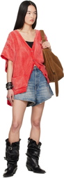 R13 Red Sleeveless Boxy Cardigan