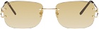 Cartier Gold Rectangular Sunglasses