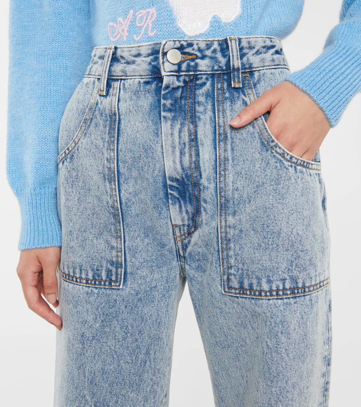 Alessandra Rich High-rise wide-leg jeans