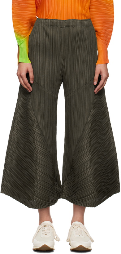 Photo: PLEATS PLEASE ISSEY MIYAKE Khaki Thicker Bottoms 2 Trousers