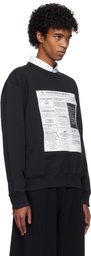MM6 Maison Margiela Black Newspaper Print Jersey Sweatshirt