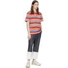 Missoni Red and Multicolor Striped Logo T-Shirt