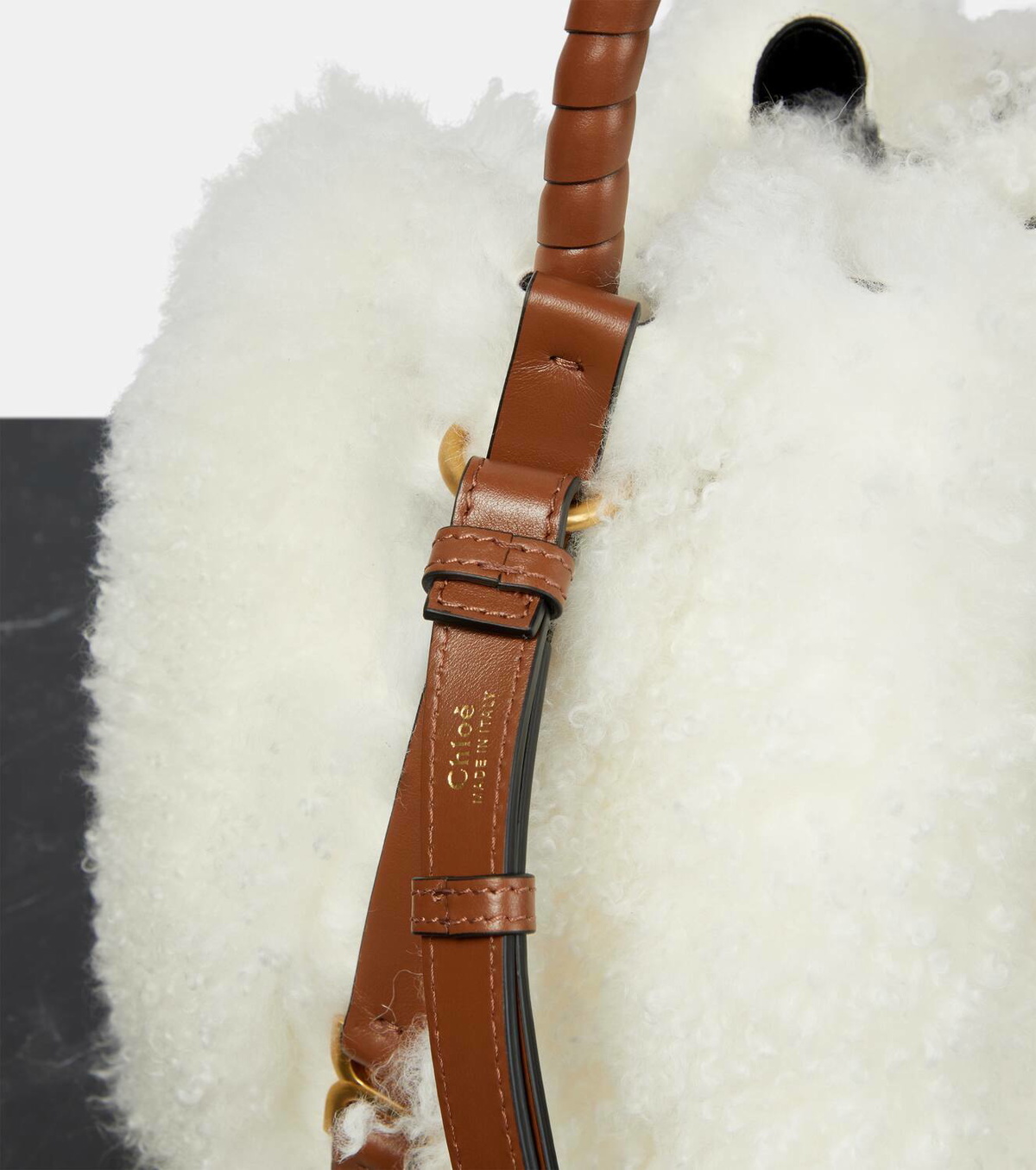 Chloé Marcie Small shearling bucket bag