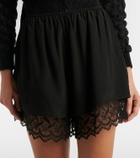 Simone Rocha Lace-trimmed satin shorts