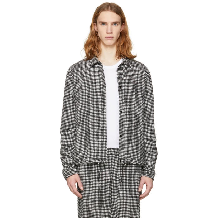 Photo: McQ Alexander McQueen Black and White Gingham Bomber Jacket 