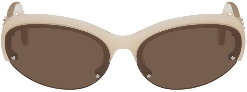 Palm Angels Beige Palmdale Sunglasses