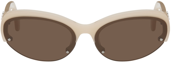 Photo: Palm Angels Beige Palmdale Sunglasses