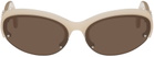 Palm Angels Beige Palmdale Sunglasses