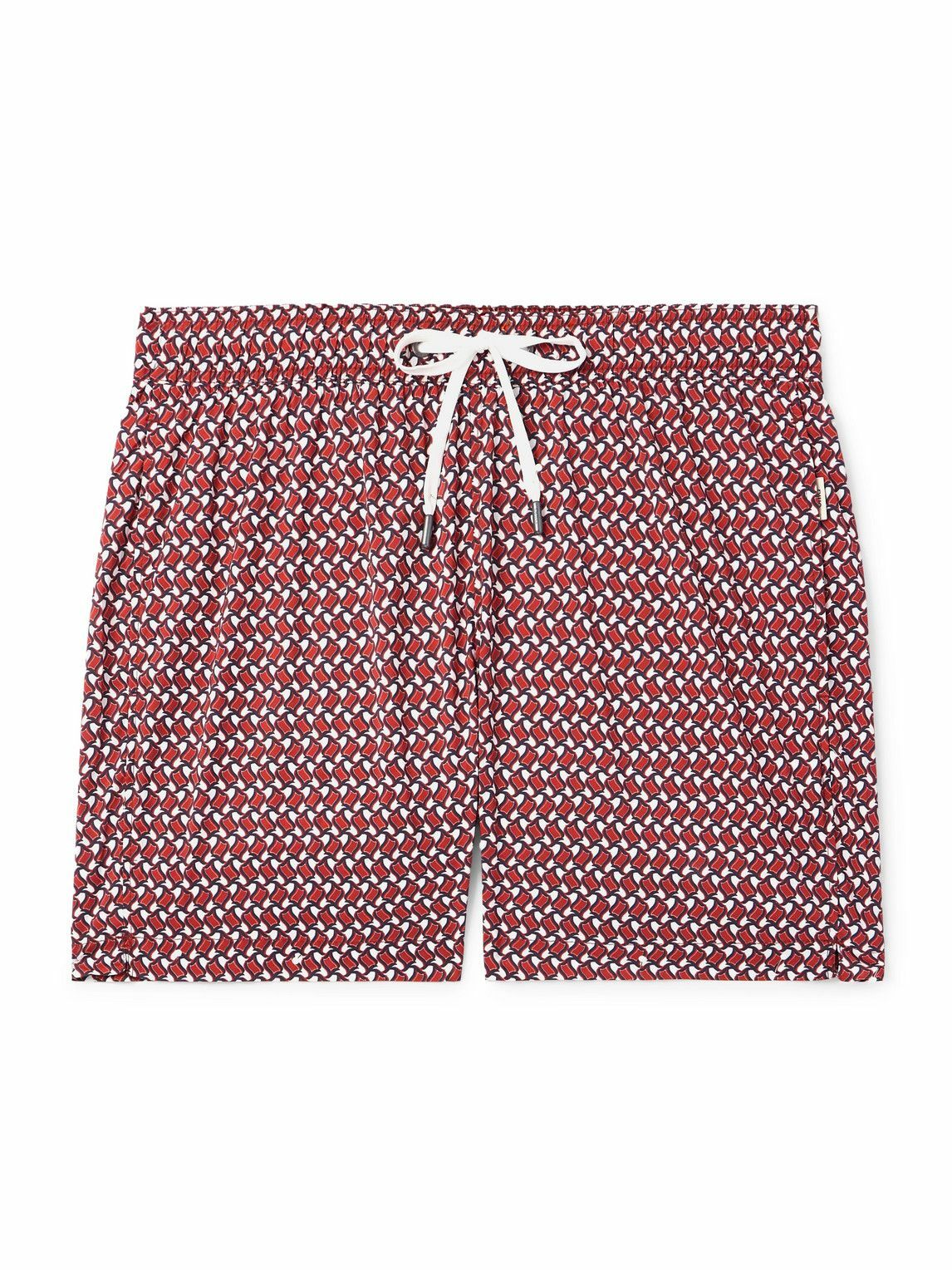 Onia - Slim-Fit Mid-Length Printed Swim Shorts - Red