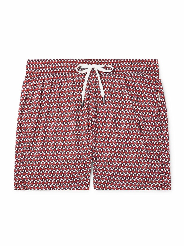 Photo: Onia - Slim-Fit Mid-Length Printed Swim Shorts - Red