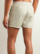 Canali - Straight-Leg Mid-Length Printed Swim Shorts - Neutrals