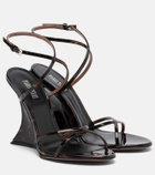 Paris Texas Nina printed patent leather wedge sandals