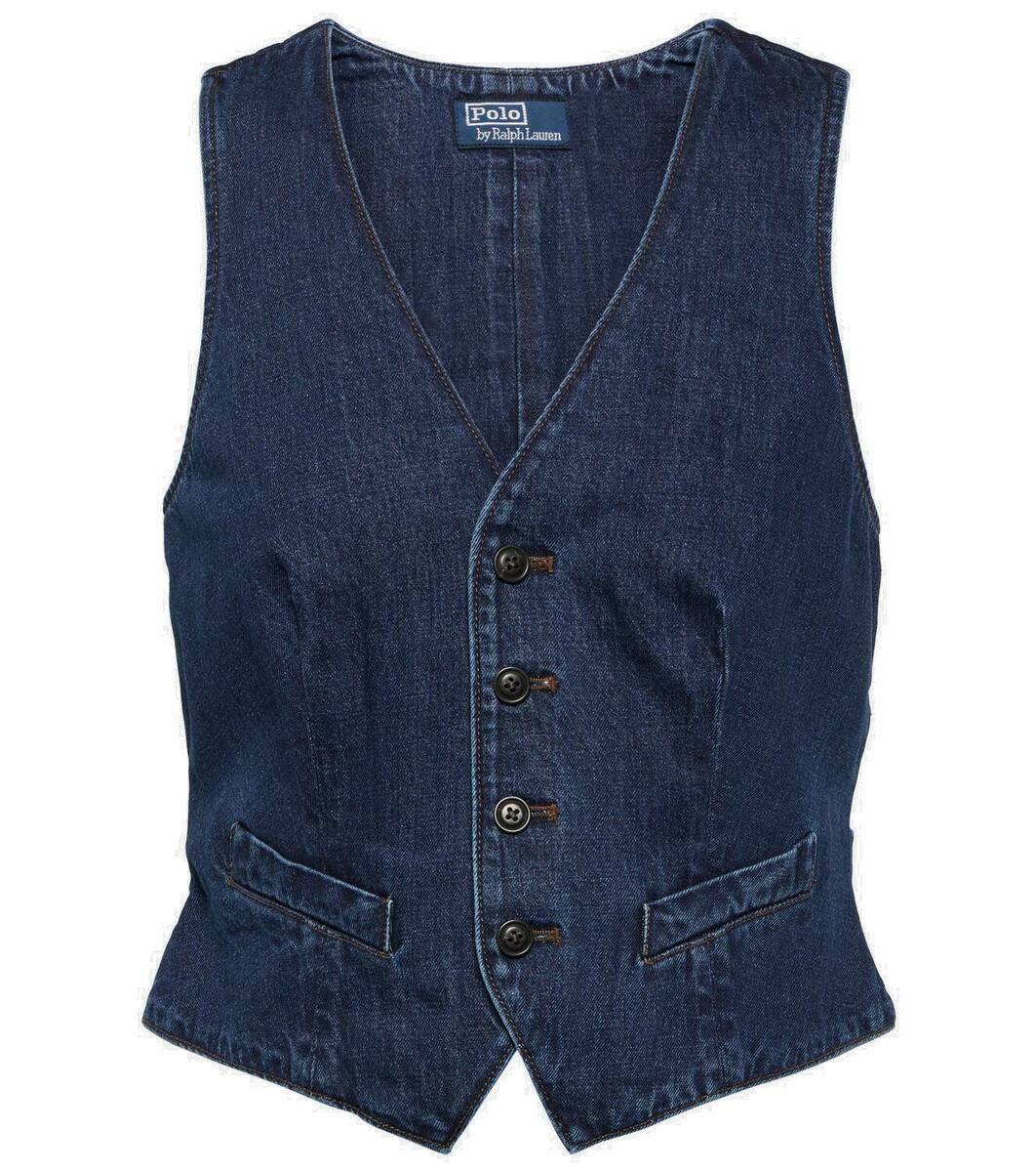 Polo Ralph Lauren Cropped Linen & Cotton Vest | Neiman Marcus
