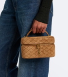 Saint Laurent Gaby Mini quilted suede vanity bag