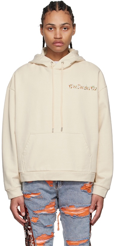 Photo: Who Decides War by MRDR BRVDO Off-White Cotton Hoodie