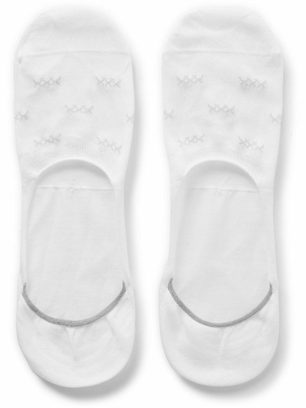 Photo: Zegna - Invisible Cotton-Blend Jacquard No-Show Socks - White