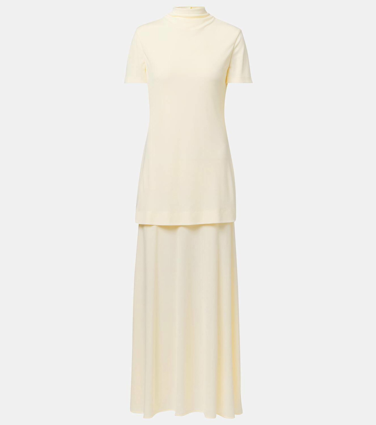 Jil Sander Layered crêpe maxi dress