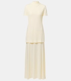 Jil Sander Layered crêpe maxi dress