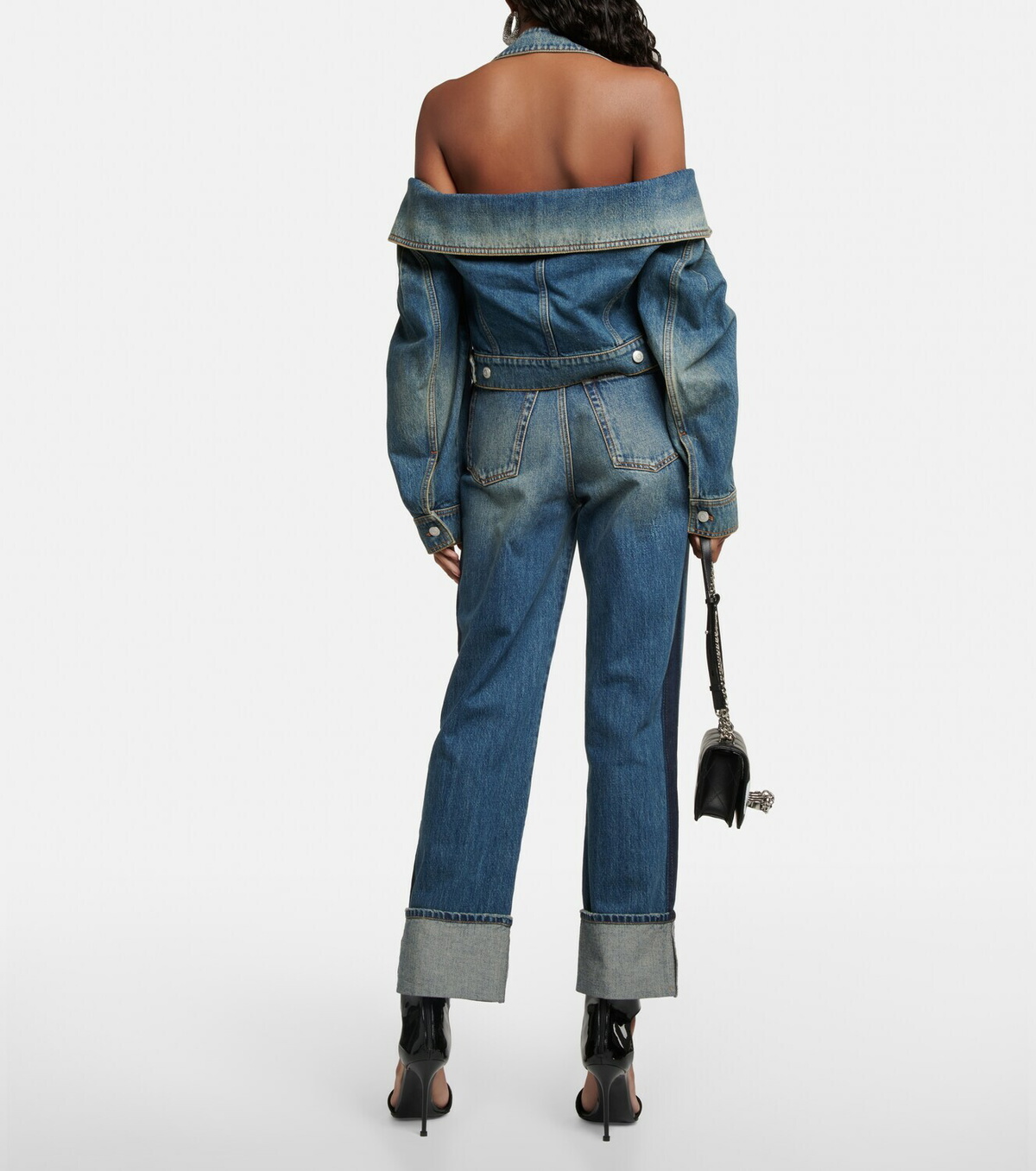 Alexander McQueen - Off-shoulder denim jacket