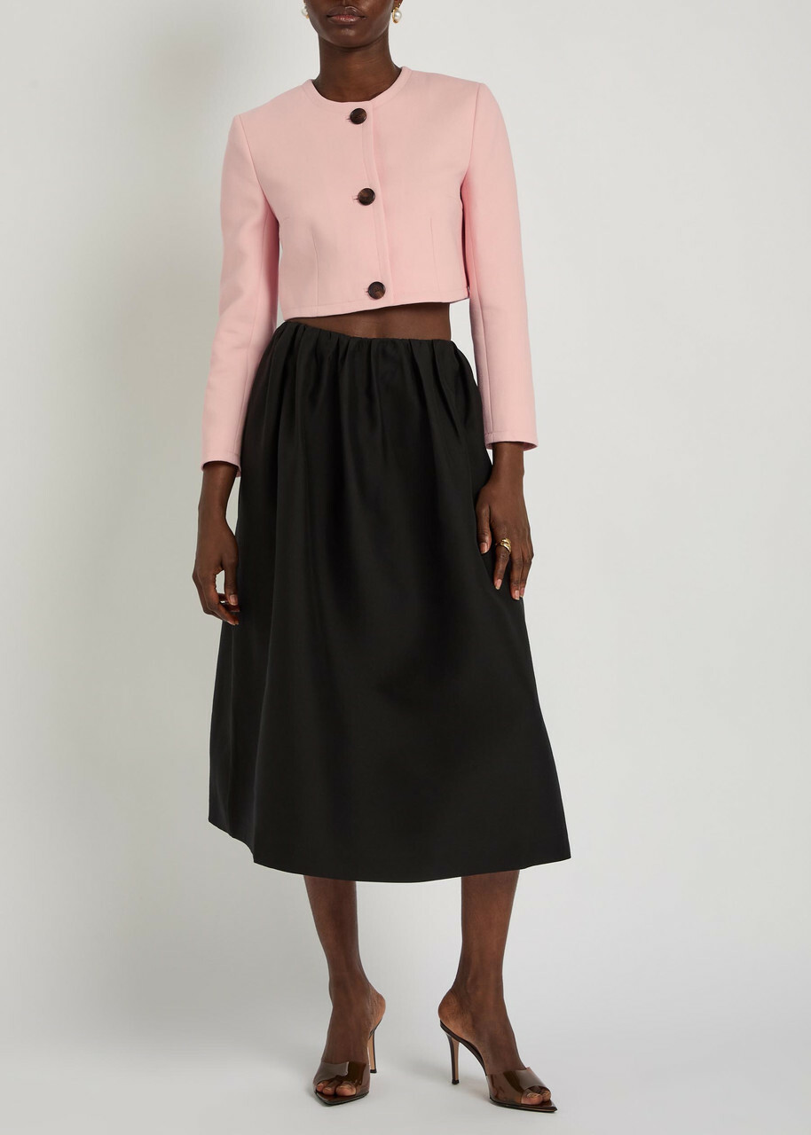 Emilia Wickstead Lizette Wool-crepe Cropped Jacket Light Pink