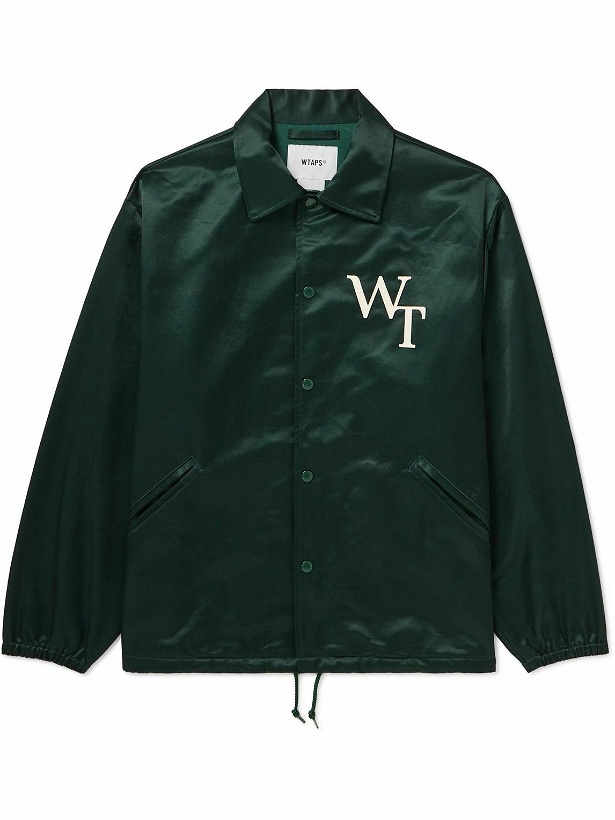 Photo: WTAPS - Logo-Appliquéd Cotton-Blend Sateen Coach Jacket - Green